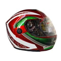 Moto šalmas su tamsinančiu skydeliu XL - raudonas цена и информация | Шлемы для мотоциклистов | pigu.lt
