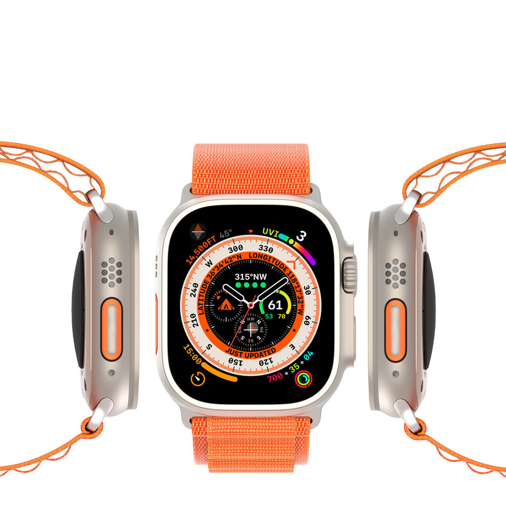 Dux Ducis Velcro Sports Strap GS Version, Orange kaina ir informacija | Išmaniųjų laikrodžių ir apyrankių priedai | pigu.lt