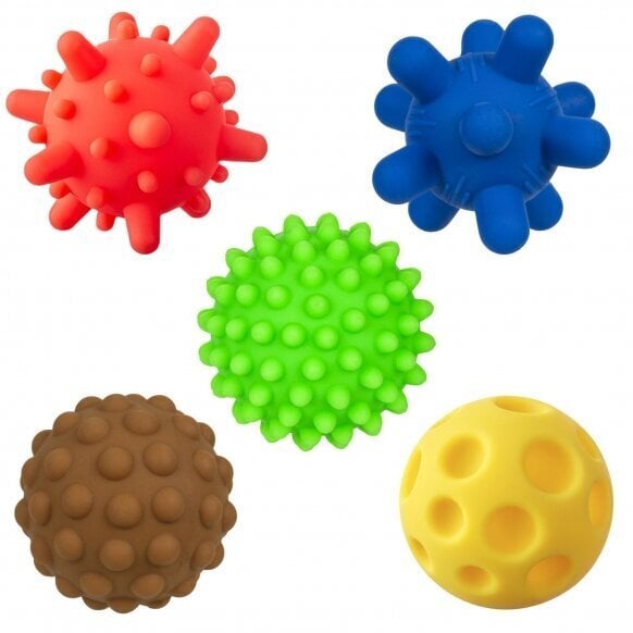 Sensoriniai kamuoliukai Tullo Sensory, 5 vnt. kaina ir informacija | Lavinamieji žaislai | pigu.lt
