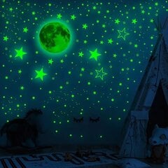 Светящиеся в темноте наклейки на стены со звездами и луной цена и информация | Интерьерные наклейки | pigu.lt