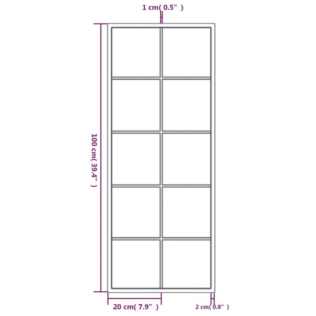 Veidrodis vidaXL, 40x0.3x100 cm, juodas цена и информация | Veidrodžiai | pigu.lt