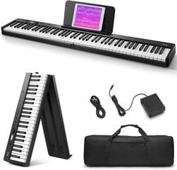 Складное цифровое пианино Eastar EP-10, полноразмерная полувзвешенная клавиатура с 88 клавишами, портативное электрическое пианино с Bluetooth и сумкой для пианино цена и информация | Клавишные музыкальные инструменты | pigu.lt