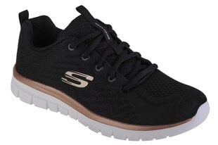 Sportiniai bateliai moterims Skechers Graceful-Get Connected 12615-BKGD 61617, juodi цена и информация | Спортивная обувь, кроссовки для женщин | pigu.lt