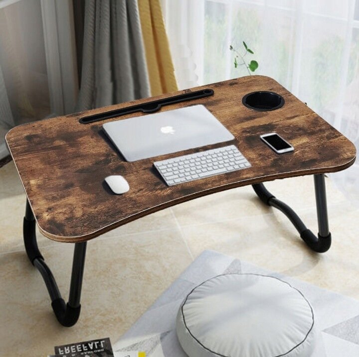 Nešiojamojo kompiuterio staliukas, 60x40, rudas kaina ir informacija | Kompiuteriniai, rašomieji stalai | pigu.lt