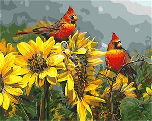 Алмазная мозаика на подрамнике 40x50 "Птицы и цветы" цена и информация | Алмазная мозаика | pigu.lt