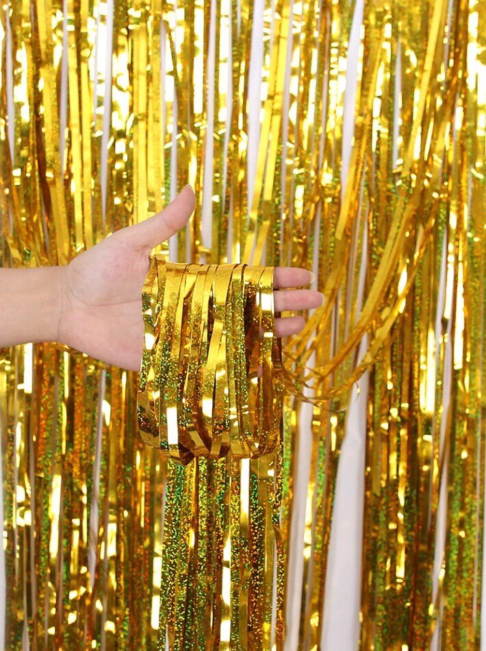 Šventiniam papuošimui juosta, auksinė spalva, 100x200cm kaina ir informacija | Dekoracijos šventėms | pigu.lt