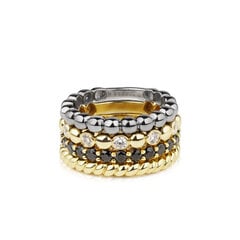 Stack Rings серебряное кольцо, покрытое 18-каратным золотом цена и информация | Кольца | pigu.lt