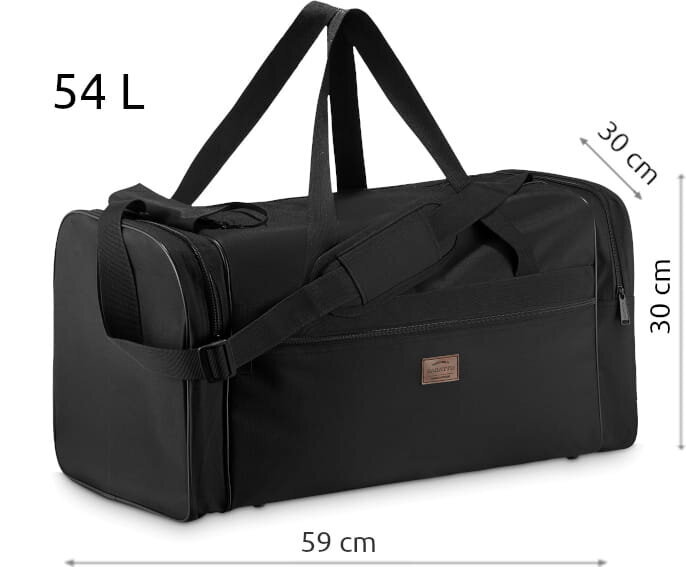 Kelioninis/turistinis krepšys Zagatto Liter ZG817-51949, 54 L, juodas kaina ir informacija | Kuprinės ir krepšiai | pigu.lt