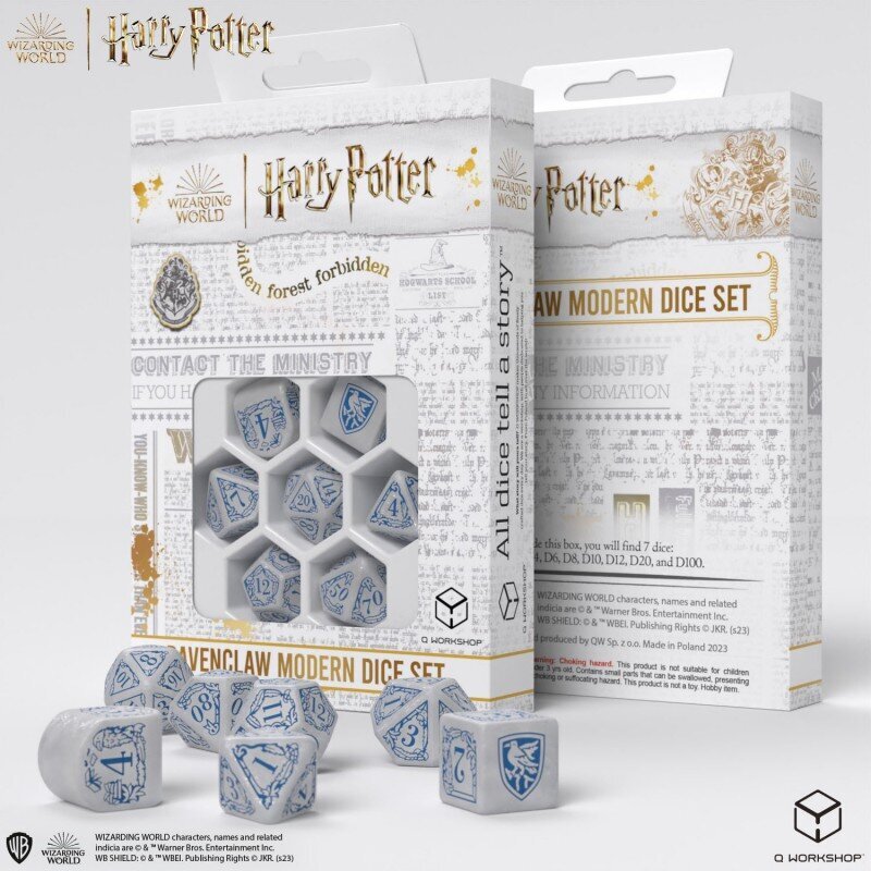 Kauliukų rinkinys Q-Workshop Harry Potter Ravenclaw, su maišeliu, baltas kaina ir informacija | Stalo žaidimai, galvosūkiai | pigu.lt