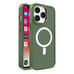 Magnetic case with MagSafe Color Matte Case for iPhone 15 Pro - green kaina ir informacija | Telefono dėklai | pigu.lt