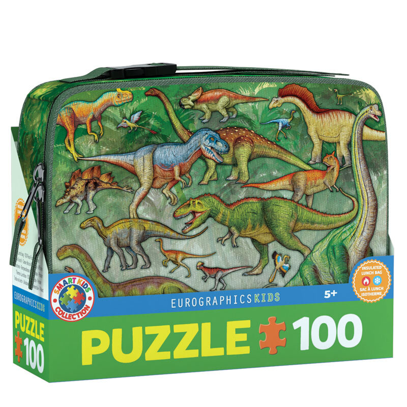Pietų dėžutė dėlionė Dinozaurai, 100 d. kaina ir informacija | Dėlionės (puzzle) | pigu.lt