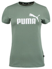 Marškinėliai moterims Puma Ess Logo Tee 586775 48, žali цена и информация | Футболка женская | pigu.lt