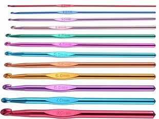 Крючки для вязания, 12 шт. цена и информация | Принадлежности для вязания крючком | pigu.lt