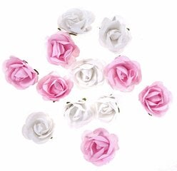 Popierinių gėlių rinkinys Rožės, 12 vnt. kaina ir informacija | Aplikacijos, papuošimai, lipdukai | pigu.lt