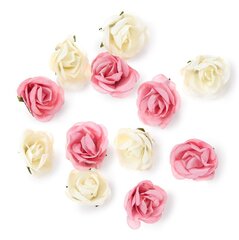 Popierinių gėlių rinkinys Rožės, 12 vnt. kaina ir informacija | Aplikacijos, papuošimai, lipdukai | pigu.lt