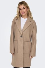 Only paltas moterims 15285883SIMPLYTAUPE, smėlio spalvos kaina ir informacija | Paltai moterims | pigu.lt
