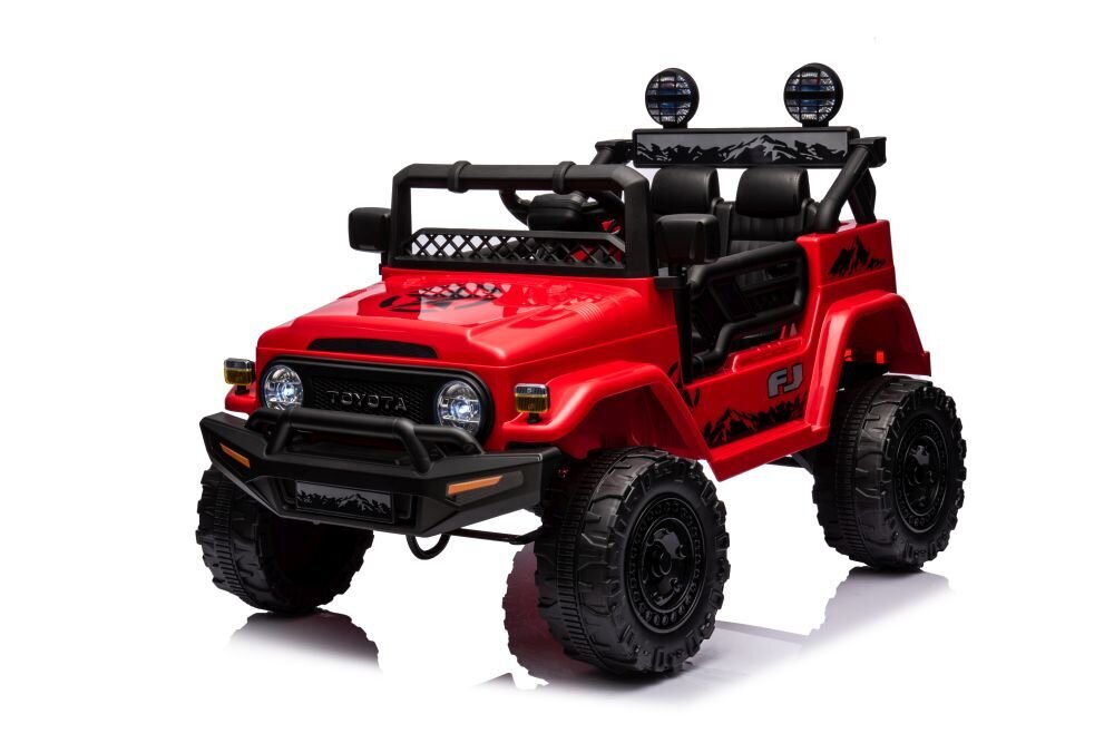 Vienvietis vaikiškas elektromobilis Toyota FJ 4x4 Lean Cars, red kaina ir informacija | Elektromobiliai vaikams | pigu.lt