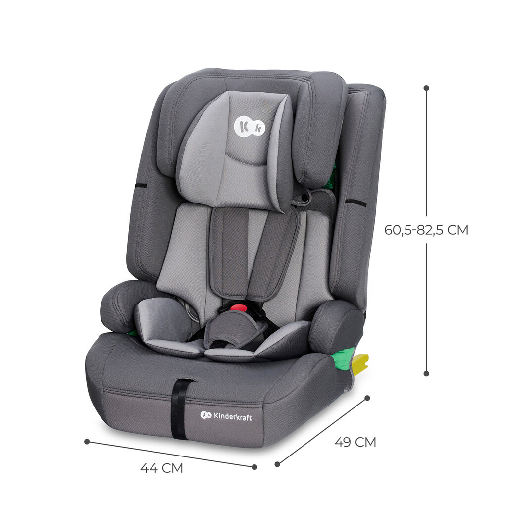 Automobilinė kėdutė KinderKraft Safety Fix 2 i-Size, 9-36 kg, grey kaina ir informacija | Autokėdutės | pigu.lt