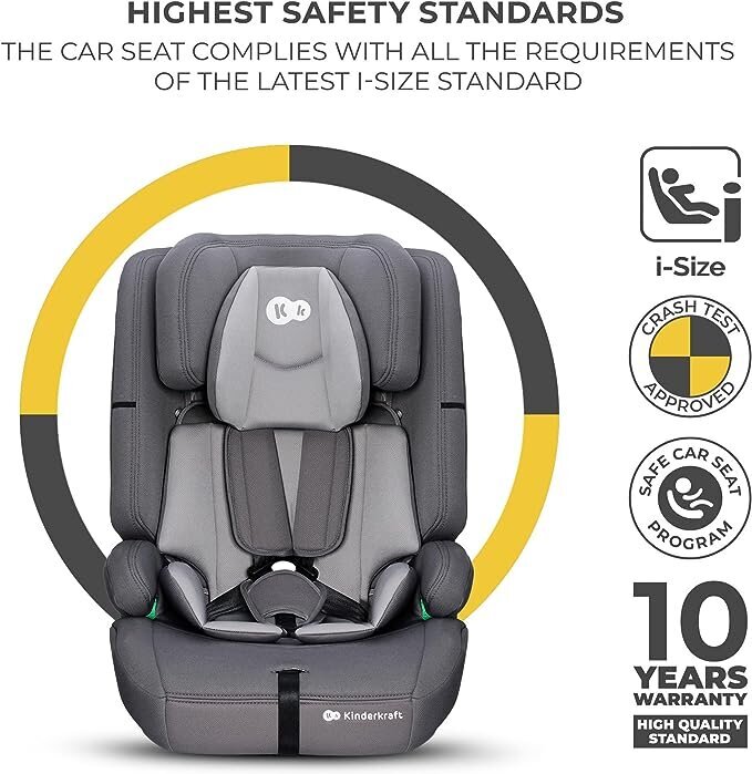 Automobilinė kėdutė KinderKraft Safety Fix 2 i-Size, 9-36 kg, grey цена и информация | Autokėdutės | pigu.lt