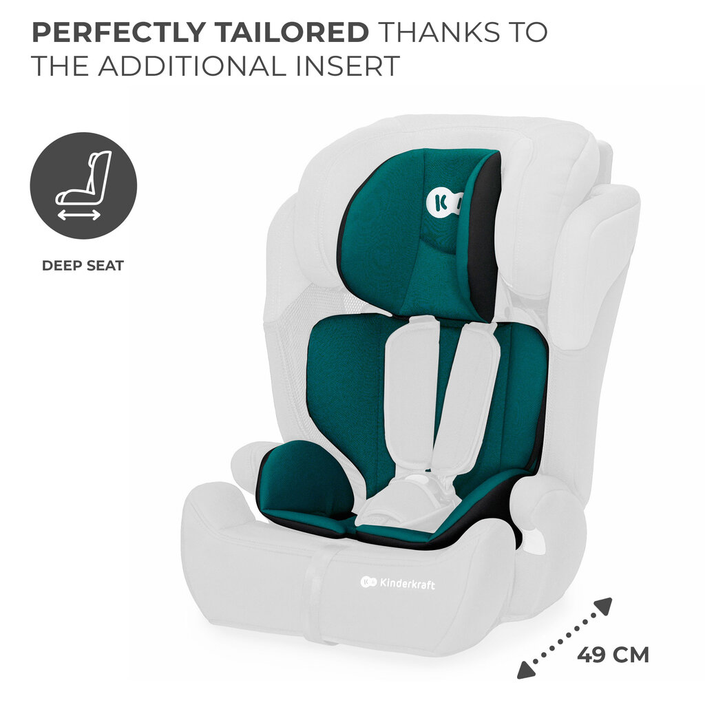 Automobilinė kėdutė Kinderkraft Comfort Up i-Size, 9-36 kg, green kaina ir informacija | Autokėdutės | pigu.lt
