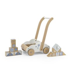 Vežimėlis vaikštukas su kaladėlėmis Label Label kaina ir informacija | Žaislai kūdikiams | pigu.lt