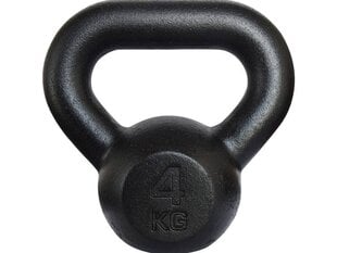 Kawmet Cast Iron Kettlebell 4 kg Black цена и информация | Гантели, гири, штанги | pigu.lt