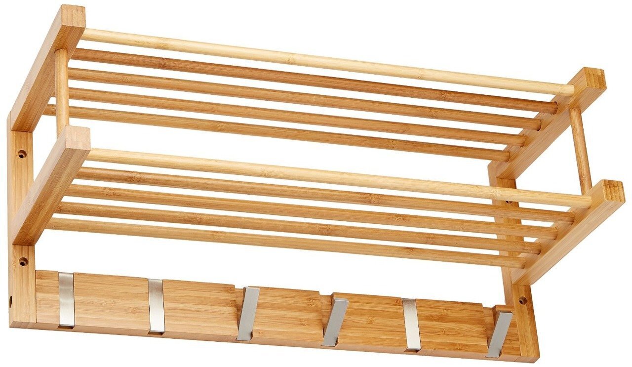 Bambukinė lentyna-kabykla drabužiams Zeller kaina ir informacija | Lentynos | pigu.lt