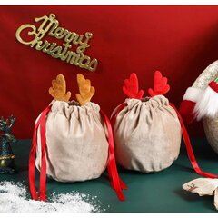 Kalėdinis medžiaginis maišelis Rudi ragai kaina ir informacija | Kalėdinės dekoracijos | pigu.lt