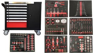 Įrankių spintelė su įrankiais Verke H70098 7 stalčiai, 195 vnt. kaina ir informacija | Mechaniniai įrankiai | pigu.lt