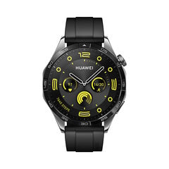 Huawei Watch GT 4 46mm Black Fluoroelastomer 55020BGS kaina ir informacija | Huawei Išmanieji laikrodžiai, apyrankės | pigu.lt