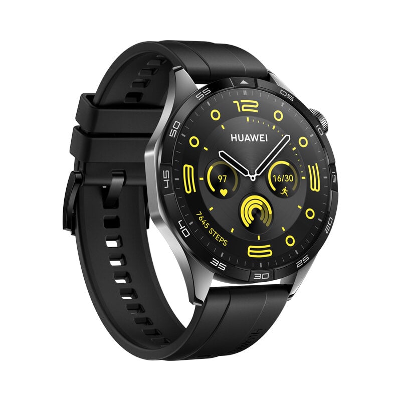 Huawei Watch GT 4 46mm Black Fluoroelastomer 55020BGS kaina ir informacija | Išmanieji laikrodžiai (smartwatch) | pigu.lt