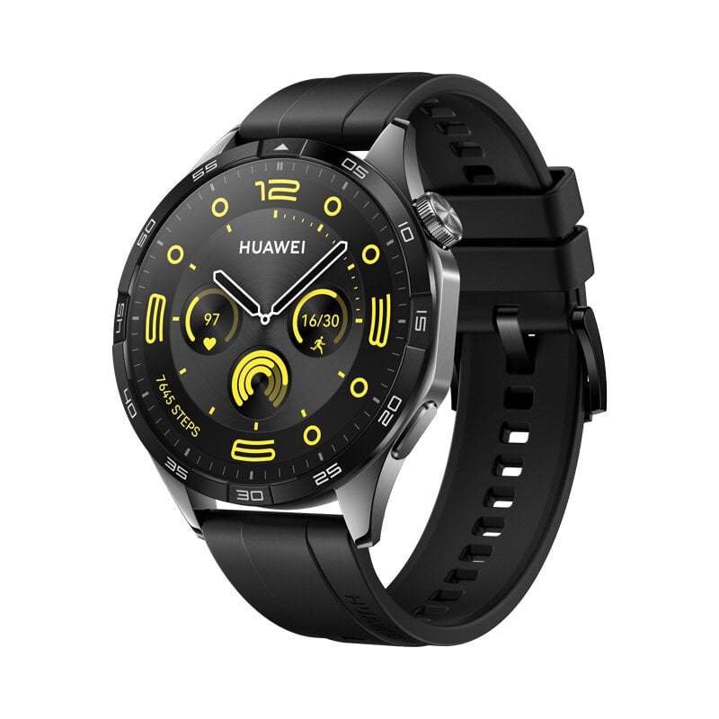 Huawei Watch GT 4 46mm Black Fluoroelastomer 55020BGS kaina ir informacija | Išmanieji laikrodžiai (smartwatch) | pigu.lt