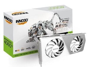 Inno3D GeForce RTX 4060 Ti Twin X2 OC White (N406T2-16D6X-178055W) kaina ir informacija | Vaizdo plokštės (GPU) | pigu.lt