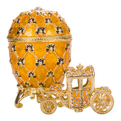 Faberge stiliaus imperatoriškasis karūnavimo kiaušinis, papuošalų dėžutė su vežimu, 1 vnt. kaina ir informacija | Kitos originalios dovanos | pigu.lt