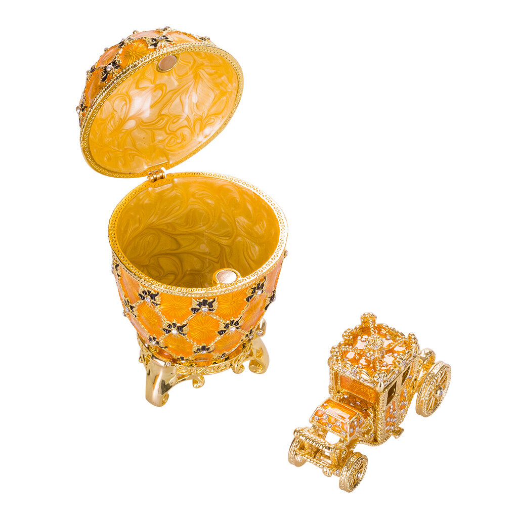 Faberge stiliaus imperatoriškasis karūnavimo kiaušinis, papuošalų dėžutė su vežimu, 1 vnt. цена и информация | Kitos originalios dovanos | pigu.lt