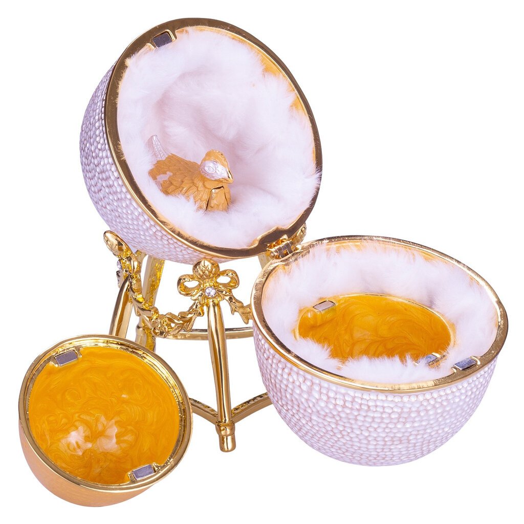Faberge stiliaus Pirmasis vištos kiaušinis, papuošalų dėžutė, 1 vnt. kaina ir informacija | Kitos originalios dovanos | pigu.lt