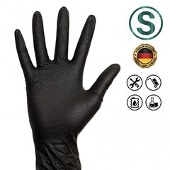 Nitras nitrilinės pirštinės Tough Grip juodos, S dydis 50vnt цена и информация | Рабочие перчатки | pigu.lt