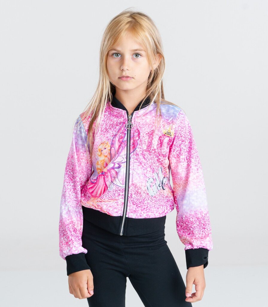 Bluzonas mergaitėms Barbie 811541 01, rožinis/juodas цена и информация | Megztiniai, bluzonai, švarkai mergaitėms | pigu.lt