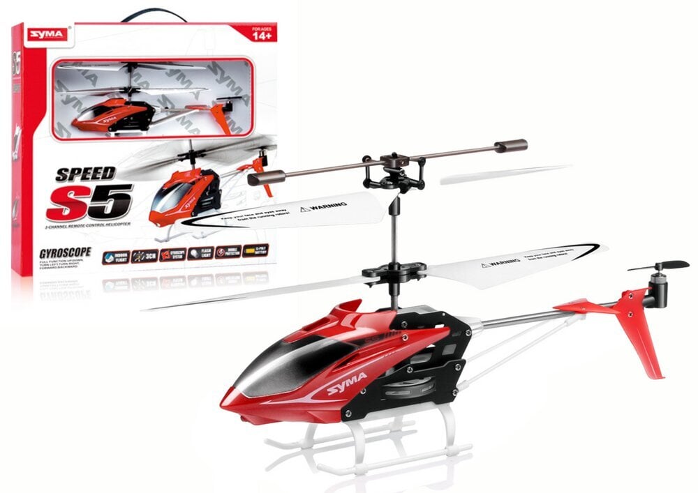 Rc sraigtasparnis Syma S5, raudonas kaina ir informacija | Žaislai berniukams | pigu.lt