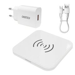 Choetech set 2x Qi 10W wireless charger (2 colors, black and white) + 1.2m USB cables (T511-S black / white) цена и информация | Зарядные устройства для телефонов | pigu.lt