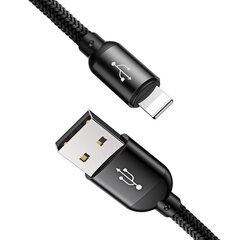 Patvarus kabelis 3in1 USB microUSB iPhone Lightning USB-C 3.5A 1.2M juodas 10182761 kaina ir informacija | Laidai telefonams | pigu.lt