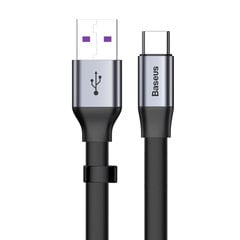 Paprastas plokščias kabelis USB laidas USB-C 5A 40W Quick Charge 3.0 QC 3.0 23cm pilka 10182841 kaina ir informacija | Laidai telefonams | pigu.lt