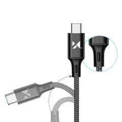 Tvirtas pintas kabelis USB USB-C 2.4A 2m juodas 10183391 цена и информация | Кабели для телефонов | pigu.lt