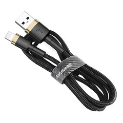 Patvarus lankstus kabelis USB laidas iPhone Lightning QC3.0 1.5A 2M juodos ir auksinės spalvos 10182711 цена и информация | Кабели для телефонов | pigu.lt