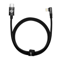 Kampinis laidas Maitinimo laidas su šoniniu USB-C kištuku iPhone Lightning 1m 20W juodas 10185241 цена и информация | Кабели для телефонов | pigu.lt