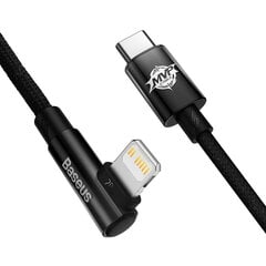 Kampinis laidas Maitinimo laidas su šoniniu USB-C kištuku iPhone Lightning 1m 20W juodas 10185241 цена и информация | Кабели для телефонов | pigu.lt