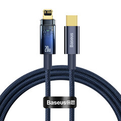 Explorer serijos kabelis USB-C laidas iPhone Lightning 20W 1m mėlynas 10183961 kaina ir informacija | Laidai telefonams | pigu.lt