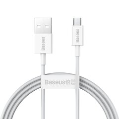 Puikus kabelis USB microUSB laidas greitam įkrovimui 2A 1m baltas 10183471 цена и информация | Кабели для телефонов | pigu.lt