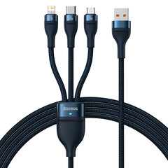 Flash Series II USB laidas USB-C iPhone Lightning microUSB 100W 1,2m mėlynas 10184251 цена и информация | Кабели для телефонов | pigu.lt