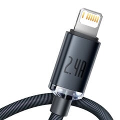 Kabelio laidas greitam įkrovimui ir duomenų perdavimui USB Iphone Lightning 2.4A 1.2m juodas 10183641 цена и информация | Адаптеры, USB-разветвители | pigu.lt